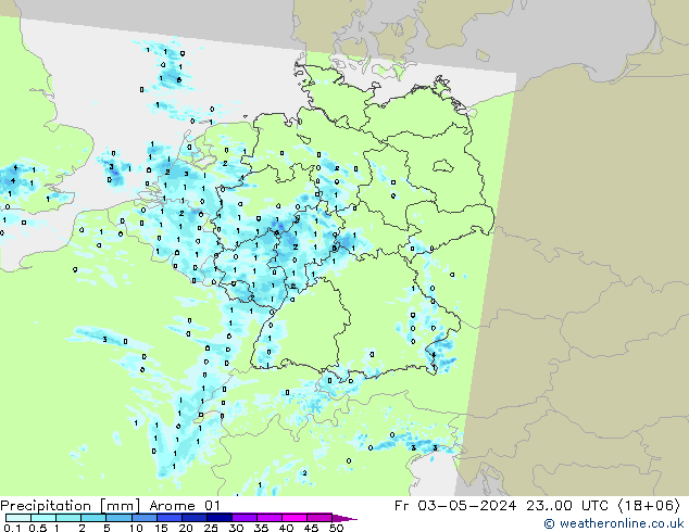 Precipitación Arome 01 vie 03.05.2024 00 UTC