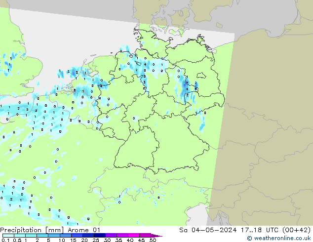 Precipitation Arome 01 Sa 04.05.2024 18 UTC