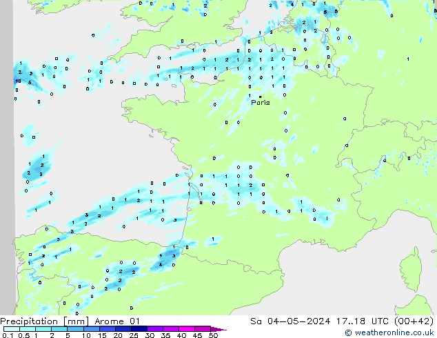 Precipitation Arome 01 Sa 04.05.2024 18 UTC
