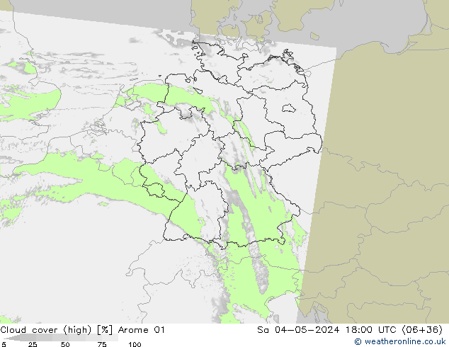 Bulutlar (yüksek) Arome 01 Cts 04.05.2024 18 UTC