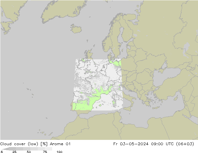 Bulutlar (düşük) Arome 01 Cu 03.05.2024 09 UTC