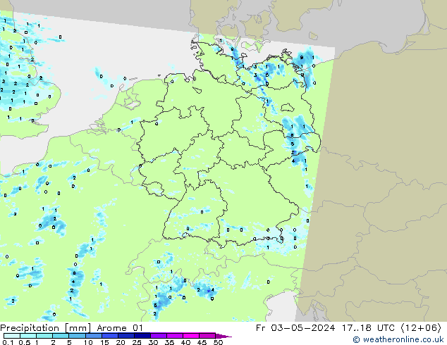 Precipitación Arome 01 vie 03.05.2024 18 UTC
