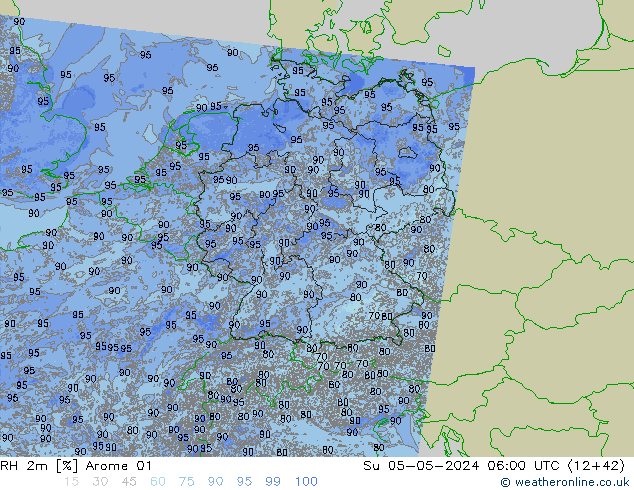 RH 2m Arome 01 So 05.05.2024 06 UTC