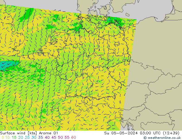 Surface wind Arome 01 Su 05.05.2024 03 UTC