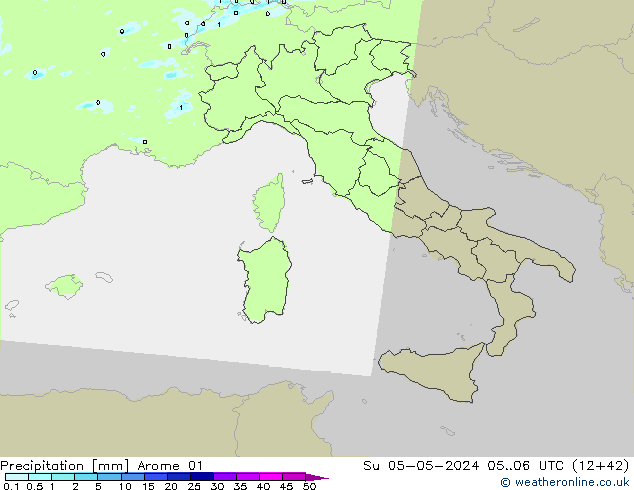 Precipitación Arome 01 dom 05.05.2024 06 UTC