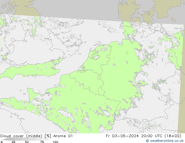 Wolken (mittel) Arome 01 Fr 03.05.2024 20 UTC