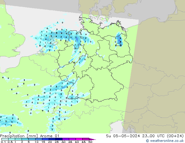 precipitação Arome 01 Dom 05.05.2024 00 UTC