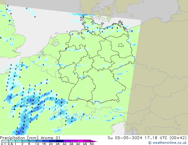 Precipitation Arome 01 Su 05.05.2024 18 UTC