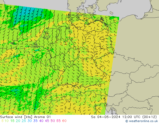Surface wind Arome 01 Sa 04.05.2024 12 UTC