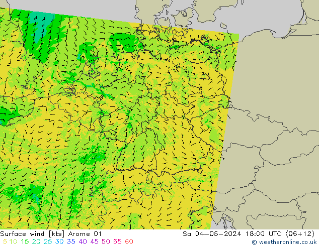 Bodenwind Arome 01 Sa 04.05.2024 18 UTC