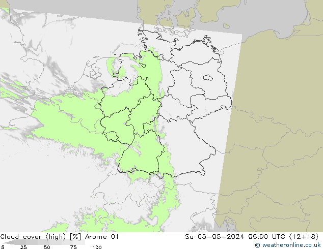 nuvens (high) Arome 01 Dom 05.05.2024 06 UTC