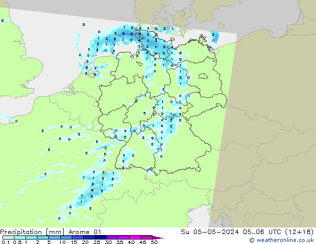 Yağış Arome 01 Paz 05.05.2024 06 UTC