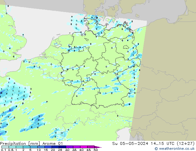 Yağış Arome 01 Paz 05.05.2024 15 UTC