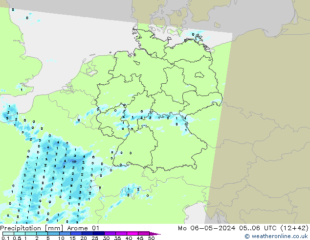 Precipitación Arome 01 lun 06.05.2024 06 UTC