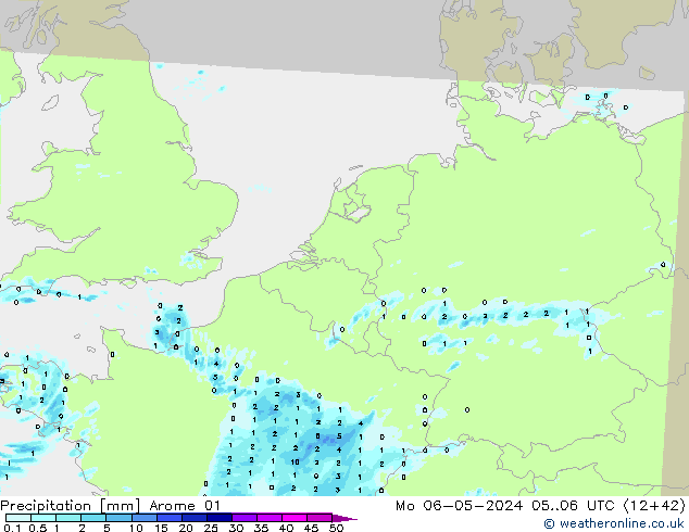 precipitação Arome 01 Seg 06.05.2024 06 UTC