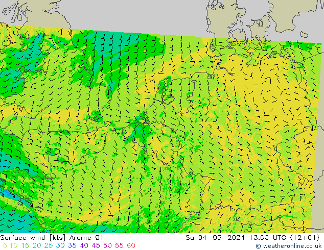 Bodenwind Arome 01 Sa 04.05.2024 13 UTC