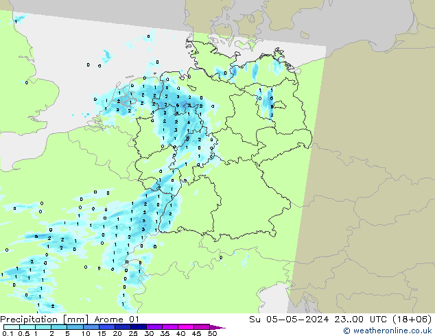 precipitação Arome 01 Dom 05.05.2024 00 UTC