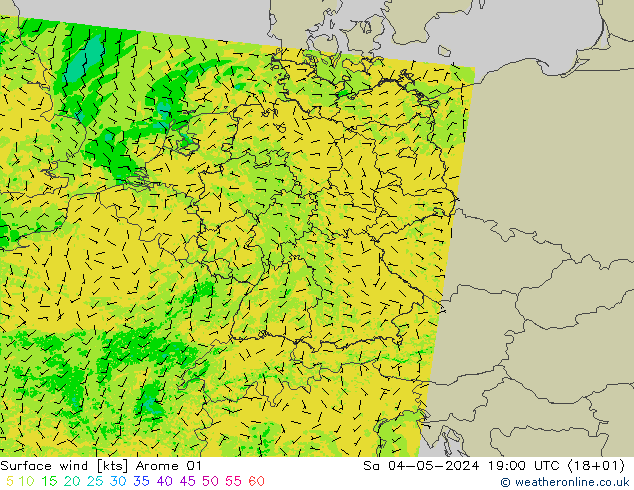 Bodenwind Arome 01 Sa 04.05.2024 19 UTC