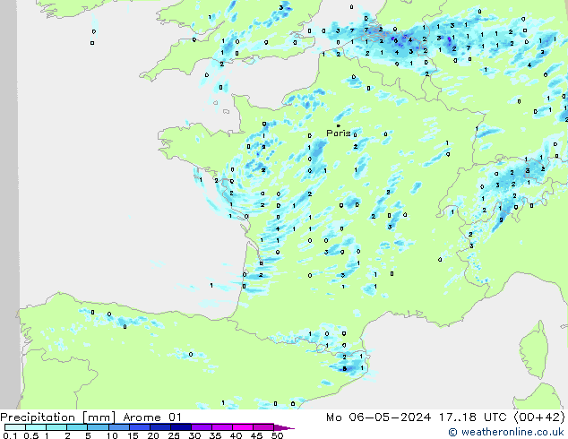 Precipitation Arome 01 Mo 06.05.2024 18 UTC
