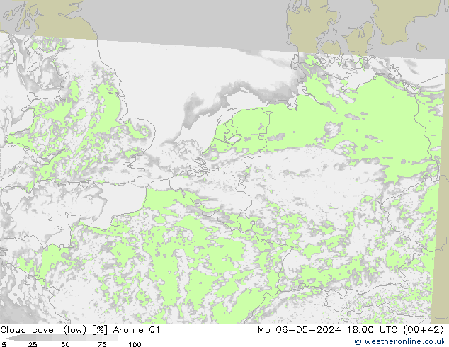 Nubes bajas Arome 01 lun 06.05.2024 18 UTC