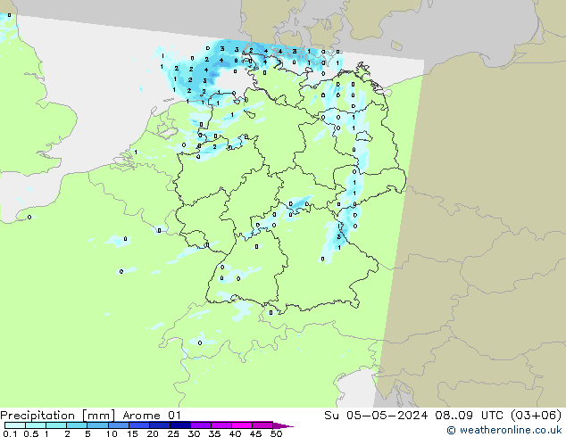 precipitação Arome 01 Dom 05.05.2024 09 UTC