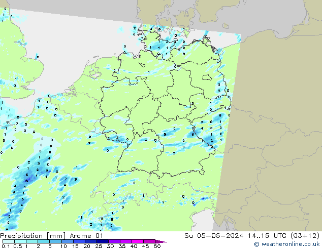 Yağış Arome 01 Paz 05.05.2024 15 UTC