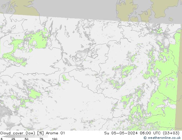 Wolken (tief) Arome 01 So 05.05.2024 06 UTC