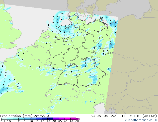 Precipitation Arome 01 Su 05.05.2024 12 UTC