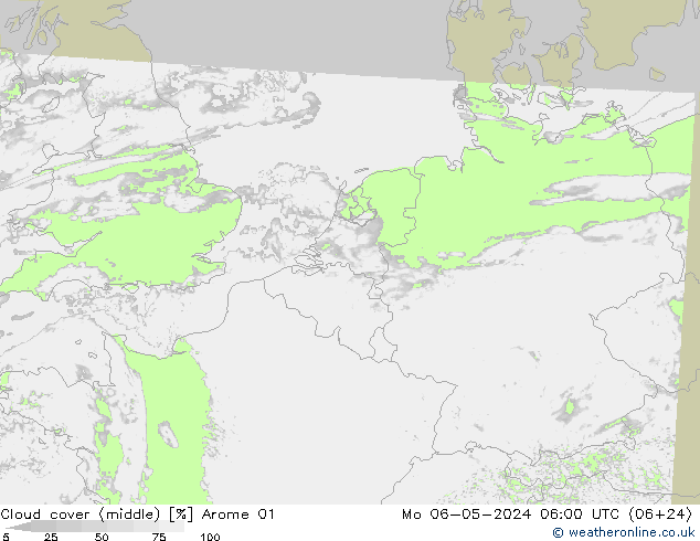zachmurzenie (środk.) Arome 01 pon. 06.05.2024 06 UTC