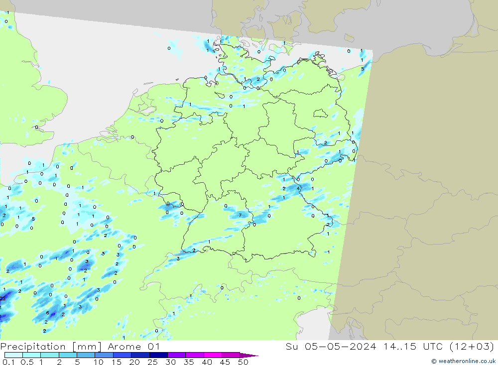 Precipitation Arome 01 Su 05.05.2024 15 UTC