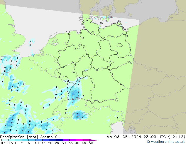 Precipitation Arome 01 Mo 06.05.2024 00 UTC