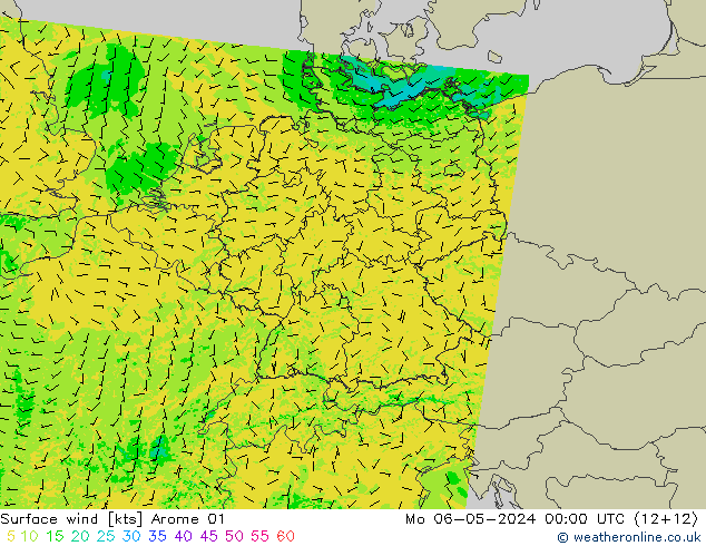 Surface wind Arome 01 Mo 06.05.2024 00 UTC