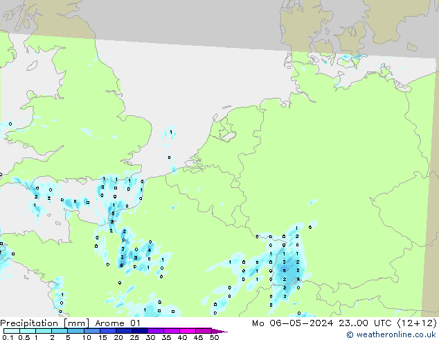 Precipitation Arome 01 Mo 06.05.2024 00 UTC
