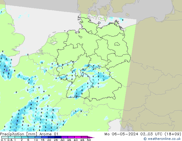 precipitação Arome 01 Seg 06.05.2024 03 UTC