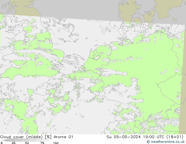 Wolken (mittel) Arome 01 So 05.05.2024 19 UTC