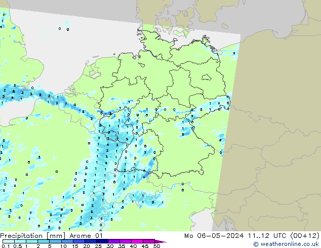 Precipitation Arome 01 Mo 06.05.2024 12 UTC