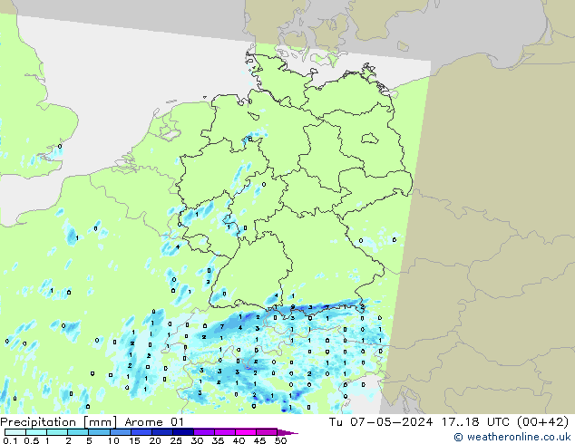 Yağış Arome 01 Sa 07.05.2024 18 UTC