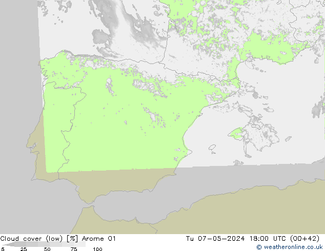 Nubi basse Arome 01 mar 07.05.2024 18 UTC