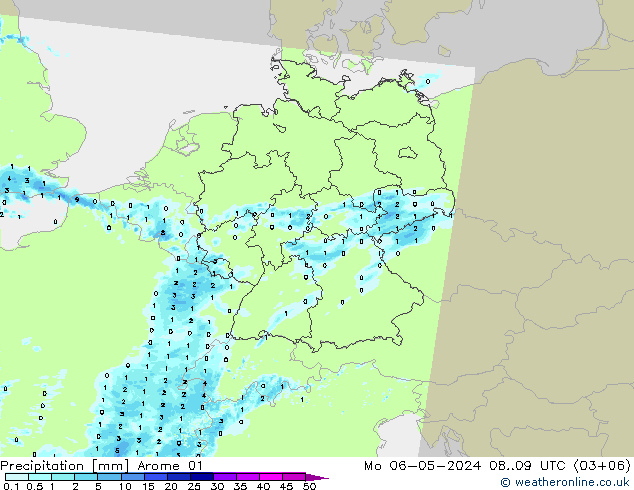 Precipitación Arome 01 lun 06.05.2024 09 UTC