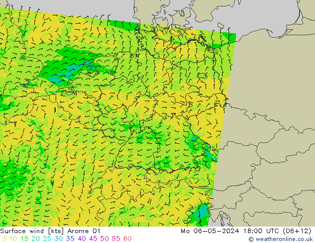 Surface wind Arome 01 Mo 06.05.2024 18 UTC