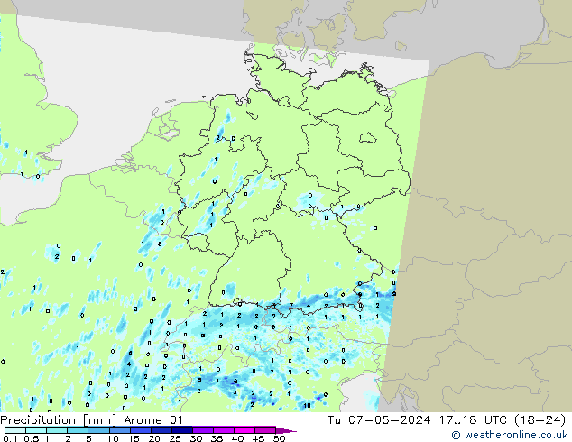 Yağış Arome 01 Sa 07.05.2024 18 UTC