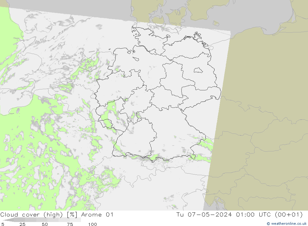 Bulutlar (yüksek) Arome 01 Sa 07.05.2024 01 UTC