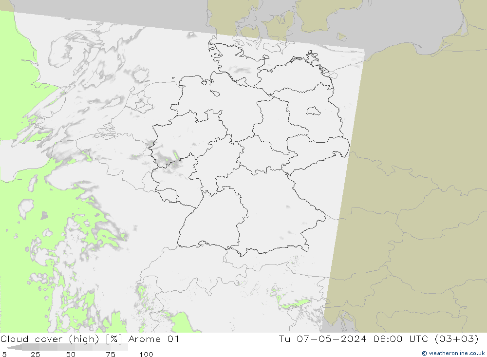 Bulutlar (yüksek) Arome 01 Sa 07.05.2024 06 UTC