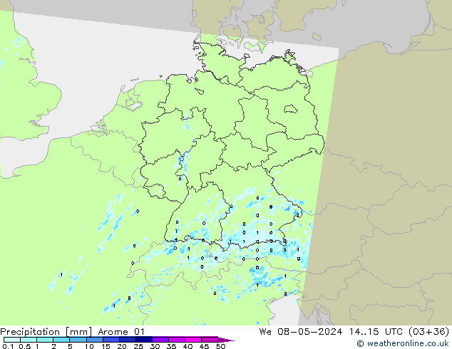 осадки Arome 01 ср 08.05.2024 15 UTC