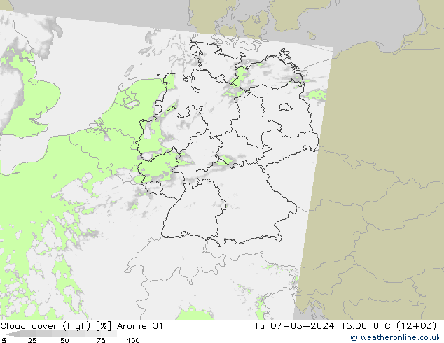 vysoký oblak Arome 01 Út 07.05.2024 15 UTC