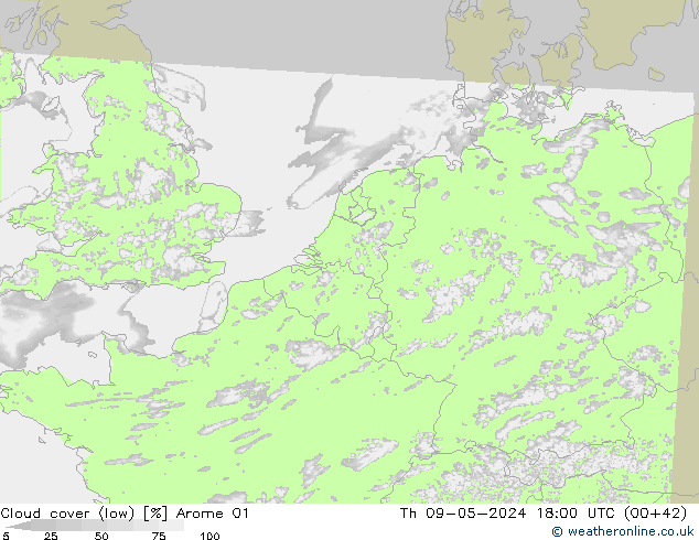 nuvens (baixo) Arome 01 Qui 09.05.2024 18 UTC