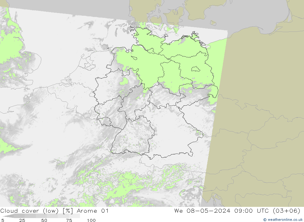 Bulutlar (düşük) Arome 01 Çar 08.05.2024 09 UTC
