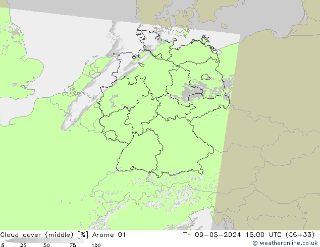 Nubi medie Arome 01 gio 09.05.2024 15 UTC