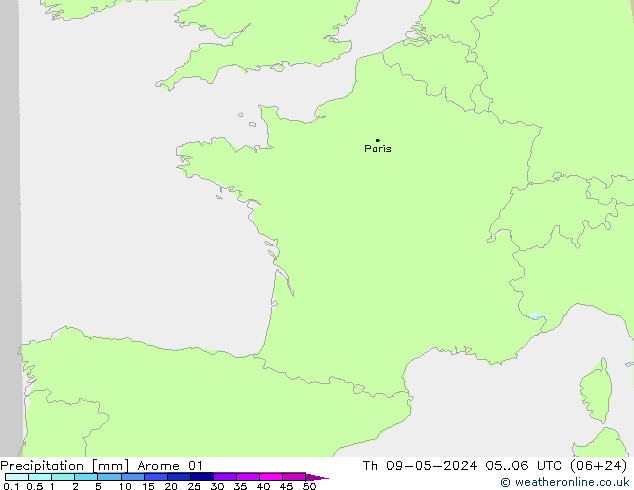 Precipitación Arome 01 jue 09.05.2024 06 UTC