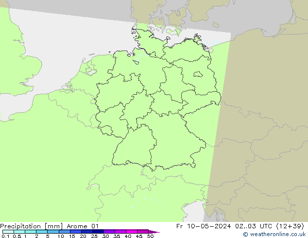 Niederschlag Arome 01 Fr 10.05.2024 03 UTC